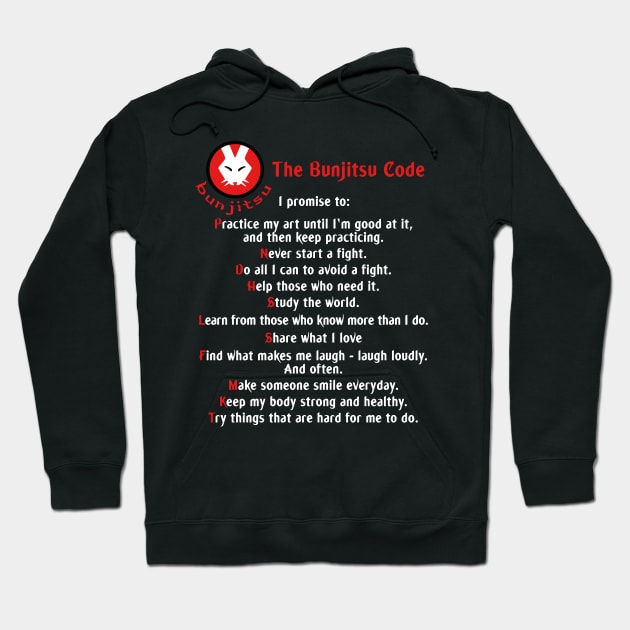 The Bunjistu Bunny Code Hoodie by John Himmelman